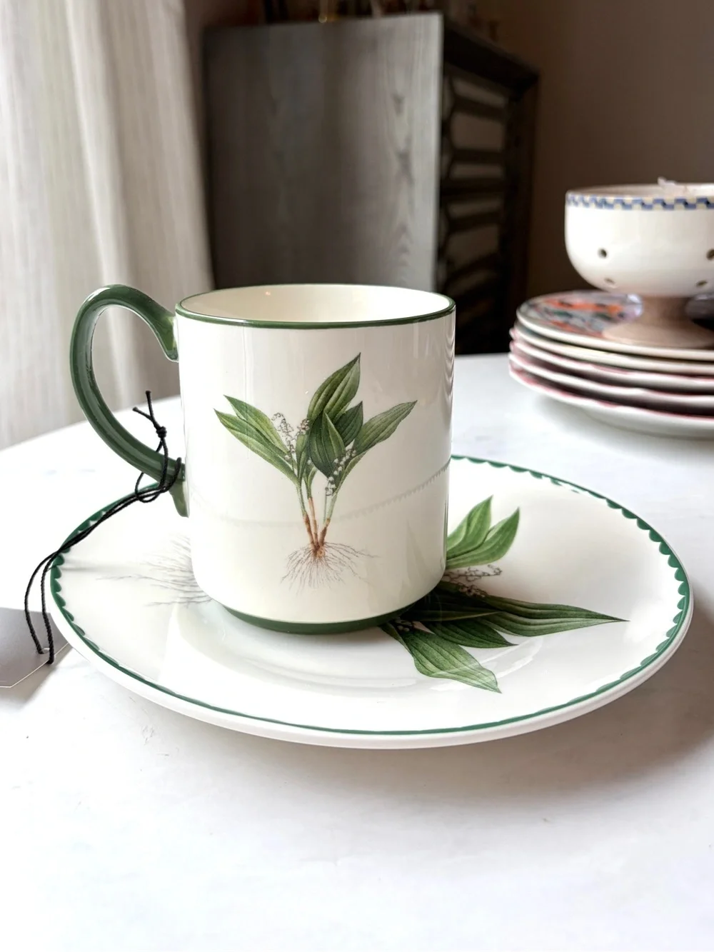 NEW Anthropologie by Terrain Spring Botanical Stoneware Plate Lily of the Valley